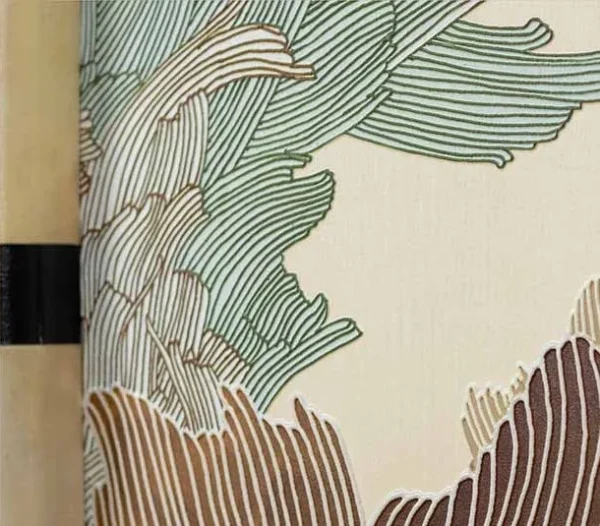 Sculpted Cream Frame Wall Art with Coral Bloom, 70 x 90 cm in oatmeal — detail
