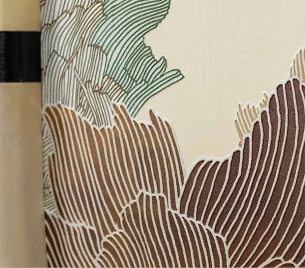 Sculpted Cream Frame Wall Art with Coral Bloom, 70 x 90 cm in oatmeal — detail