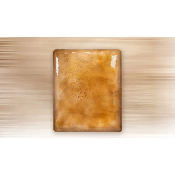 Amber Glazed Slab Wall Art, 100 x 120 cm in rust — in a room setting