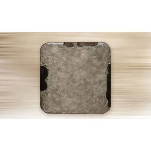 Grey Glazed Slab with Charcoal Edges, 110 x 112 cm in slate — in a room setting