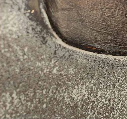 Grey Glazed Slab with Charcoal Edges, 110 x 112 cm in slate — detail
