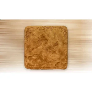 Ochre Textured Slab Wall Art, 98 x 98 cm in mustard — in a room setting