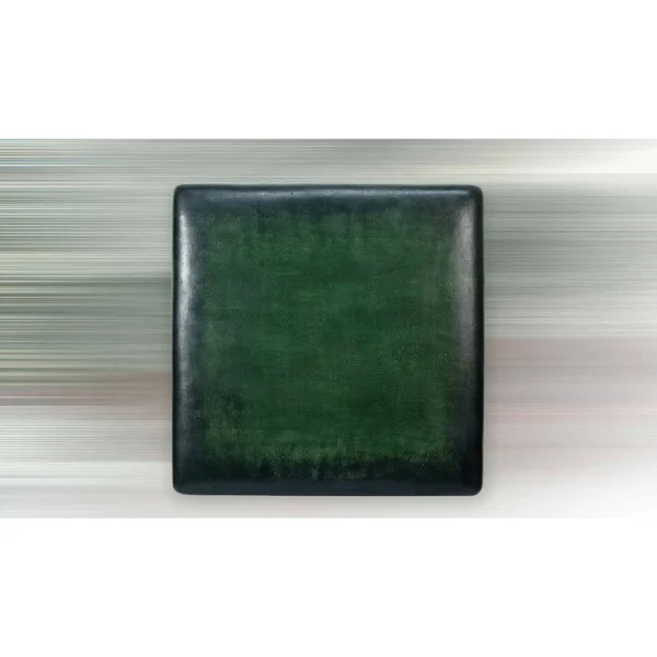 Forest Green Glazed Slab Wall Art, 98 x 98 cm in olive — in a room setting