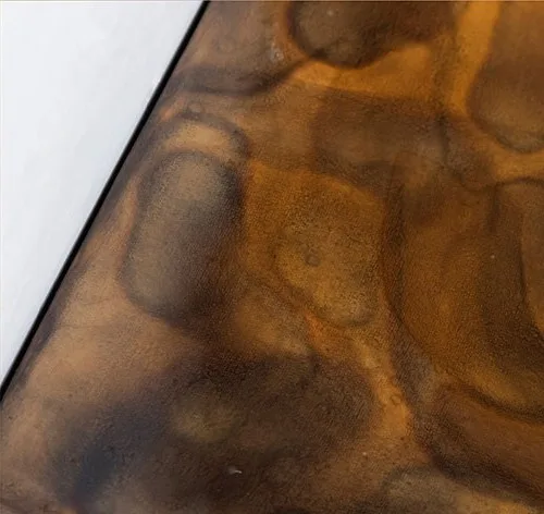 Amber Spiral Glazed Wall Art, 60 x 60 cm in rust — detail