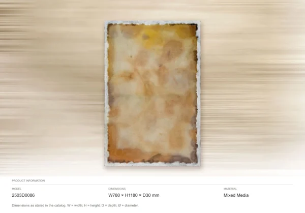 Amber Wash Panel in Slim Frame, 78 x 118 cm — dimensions