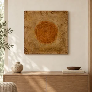 Rust Sun Glazed Wall Art, 60 x 60 cm in rust — front view