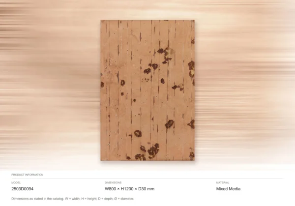 Tall Sand Plank Panel with Rust Patches, 80 x 120 cm in sand — dimensions