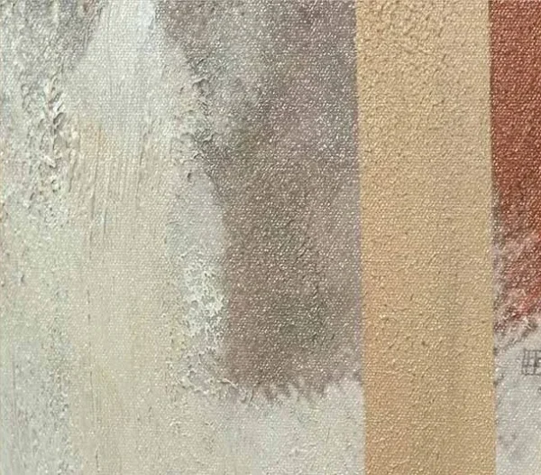 Olive and Rust Abstract Painting in Black Frame, 82 x 120 cm — detail
