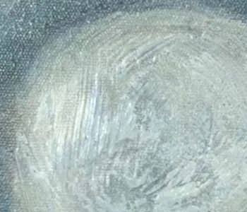 Moonlit Sail Painting in Oak Frame, 60 x 60 cm — detail