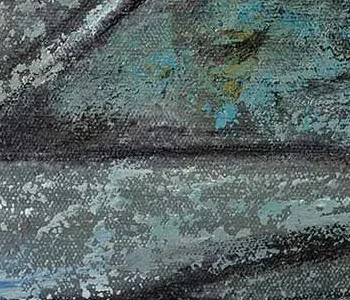 Moonlit Sail Painting in Oak Frame, 60 x 60 cm — detail