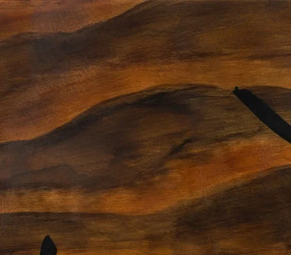 Burl Wood Grain with Black Dashes Painting, 80 x 100 cm in clay — detail