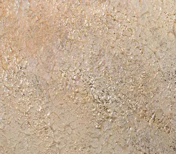 Champagne Gold Speckle Textured Painting, 68 x 109 cm in brushed brass — detail