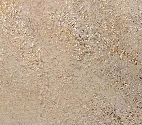 Champagne Gold Speckle Textured Painting, 68 x 109 cm in brushed brass — detail