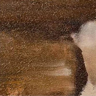 Minimal Desert Landscape Painting in oatmeal — detail