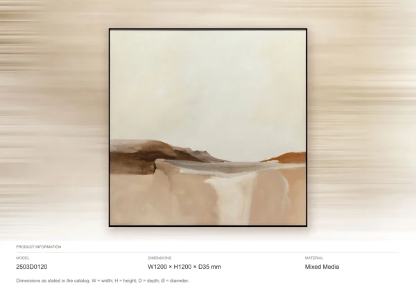 Minimal Desert Landscape Painting in oatmeal — dimensions
