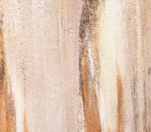 Rust Drip on Cream Abstract Painting, 120 x 160 cm in rust — detail