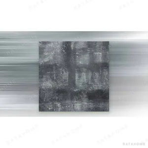 Charcoal Grid Textured Wall Art, 50 x 50 cm in black — in a room setting