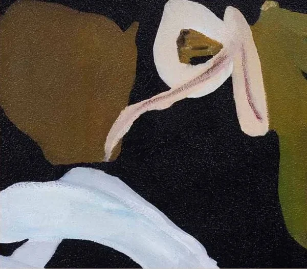 White Scribble and Pink Bloom in black — detail