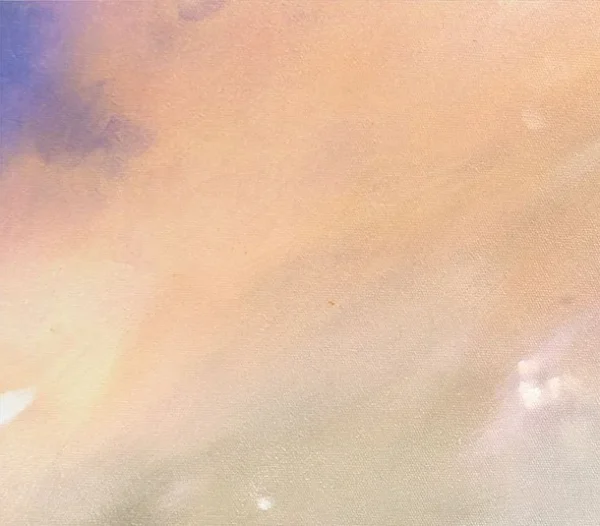 Peach and Violet Cloud Wash Painting, 90 x 90 cm in rust — detail