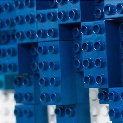 Blue Gradient Block Relief Wall Art, 130 x 70 cm in blue — detail