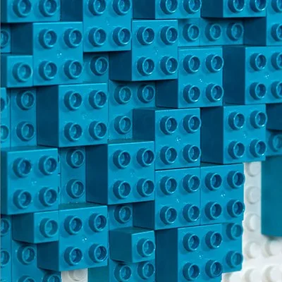 Blue Gradient Block Relief Wall Art, 130 x 70 cm in blue — detail