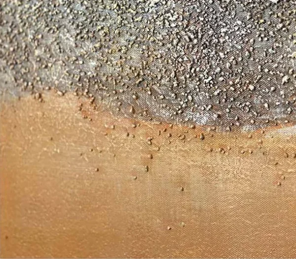Grey Sky Over Orange Field Textured Painting, 70 x 100 cm in slate — detail
