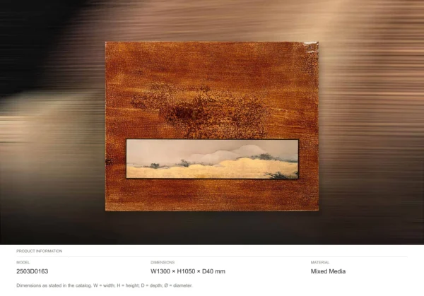 Rust Panel with Inset Cloud Landscape, 130 x 105 cm in rust — dimensions