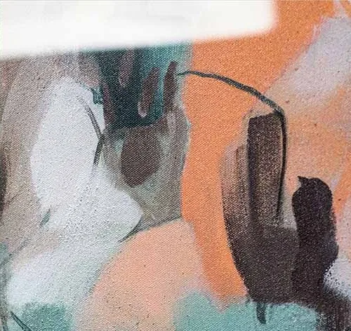 Small Pastel Abstract in Slim Frame, 30 x 40 cm — detail