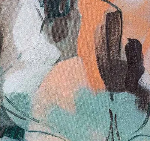 Small Pastel Abstract in Slim Frame, 30 x 40 cm — detail