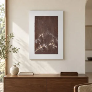 Rust Marble Panel in White Frame, 45 x 65 cm — front view