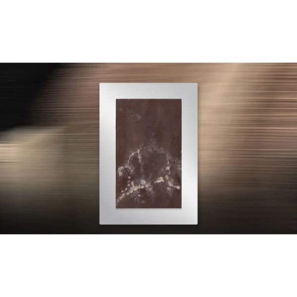 Rust Marble Panel in White Frame, 45 x 65 cm — in a room setting