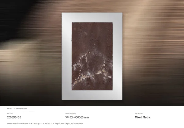 Rust Marble Panel in White Frame, 45 x 65 cm — dimensions