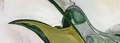 Green Leaf Line Abstract in Black Frame, 60 x 70 cm — detail