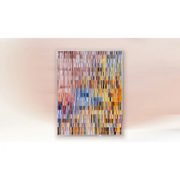 Multicolour Vertical Tile Relief Wall Art, 70 x 90 cm in multicolour — in a room setting