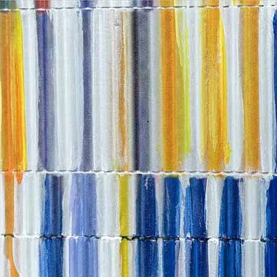 Multicolour Vertical Tile Relief Wall Art, 70 x 90 cm in multicolour — detail