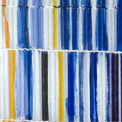 Multicolour Vertical Tile Relief Wall Art, 70 x 90 cm in multicolour — detail