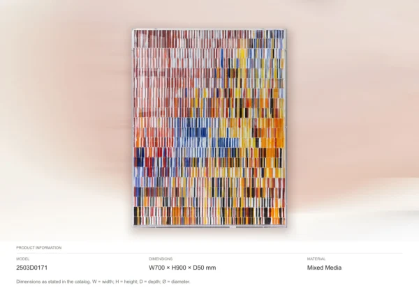 Multicolour Vertical Tile Relief Wall Art, 70 x 90 cm in multicolour — dimensions