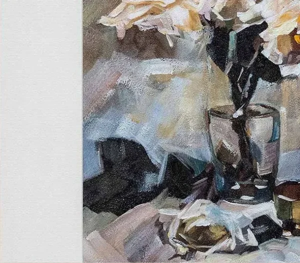 Small Floral Still Life in red — detail