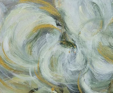 White Rose Impasto Painting in Black Frame, 90 x 90 cm — detail