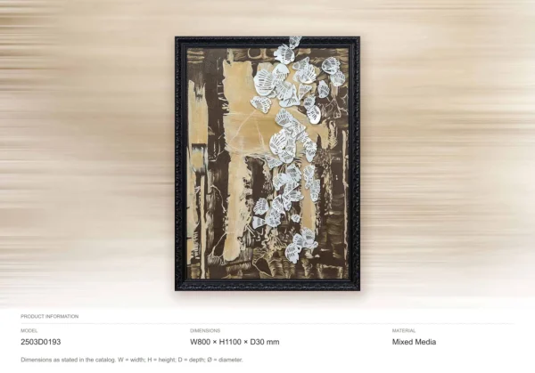 White Blossom Relief in clay — dimensions