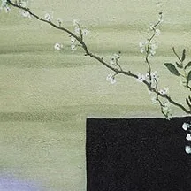 Wisteria Collage Painting in Slim Frame, 90 x 120 cm — detail