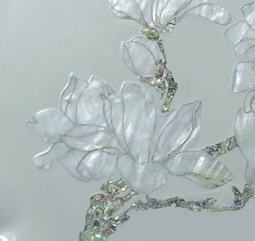 Scalloped Celadon Plate Wall Art in olive — detail