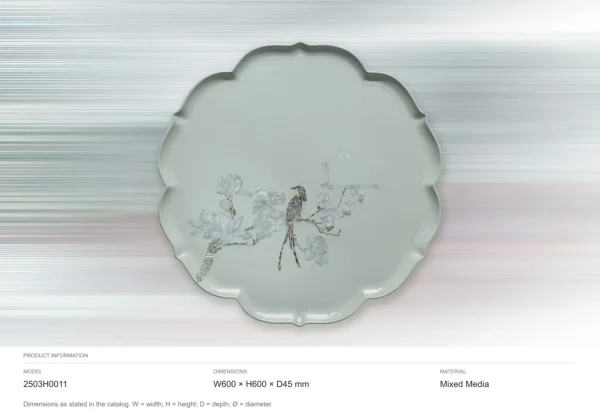 Scalloped Celadon Plate Wall Art in olive — dimensions