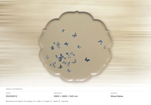 Scalloped Cream Plate Wall Art in oatmeal — dimensions