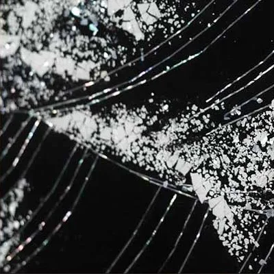 Silver Waves on Black Relief in Black Frame, 150 x 100 cm — detail