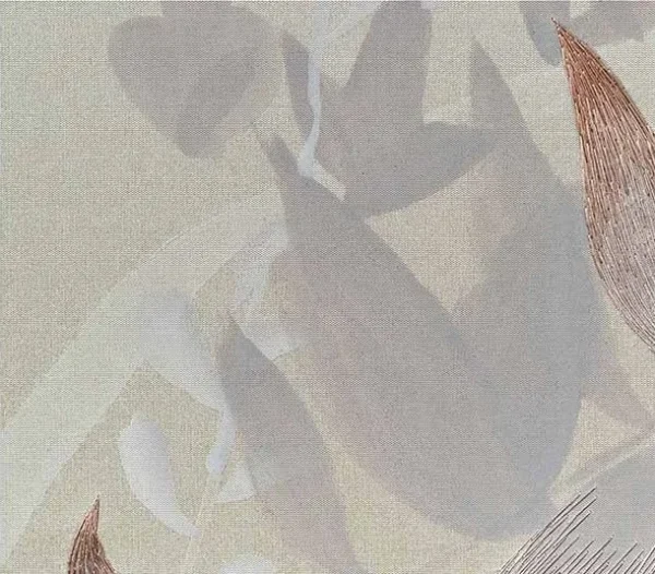 Monumental Wisteria Mural Wall Art, 430 x 280 cm in plum — detail