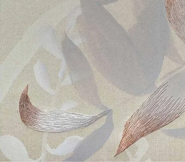 Monumental Wisteria Mural Wall Art, 430 x 280 cm in plum — detail
