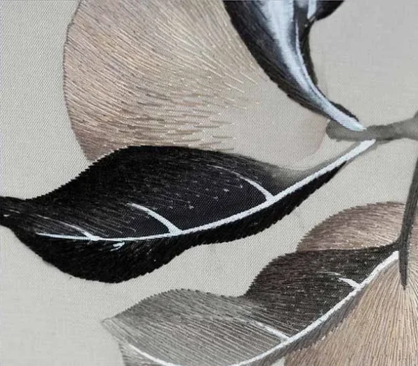 Persimmon Branch Painting in Grey Frame, 100 x 100 cm — detail