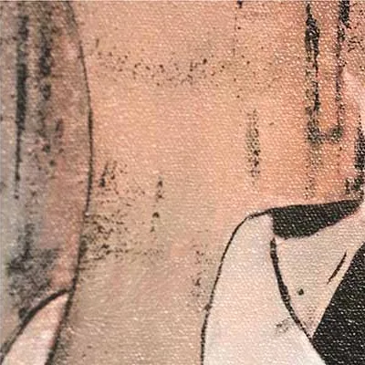 Small Framed Art on Twin Brass Rods, 40 x 108 cm in black — detail