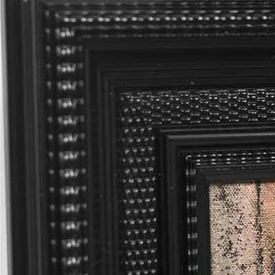 Small Framed Art on Twin Brass Rods, 40 x 108 cm in black — detail